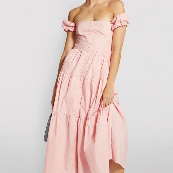 Staud dress pink midi dress - Picture 1 of 4